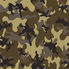 
Vector camouflage classic seamless pattern. Forest texture for hunting.