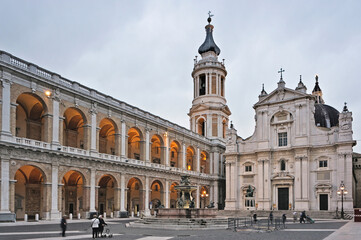 Naklejka na ściany i meble Loreto, Holy House Sanctuary, Madonna square, Italy, Marche, Europe