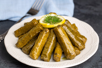 Traditional delicious Turkish foods; stuffed leaves (yaprak sarmasi)