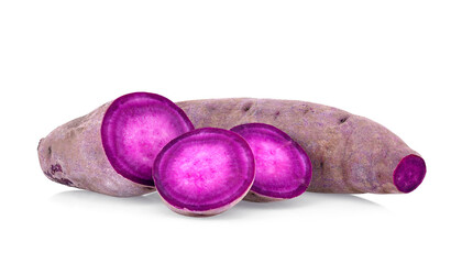 purple yams isolated on white