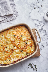 potato casserole with cream, gratin dauphinois, french cuisine