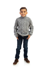 Naklejka premium Kids: Pre-Teen Young Boy Smiling At Camera