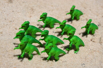 a group of dinosaurs