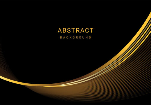 Abstract background of luxury gold wave lines.