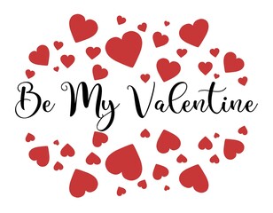 Valentine's day gift cart with be my valentine text. Love related items. Home decoration printable. Decleration of love. invitation