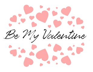 Valentine's day gift cart with be my valentine text. Love related items. Home decoration printable. Decleration of love. invitation