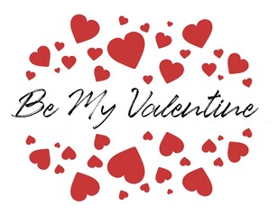 Valentine's day gift cart with be my valentine text. Love related items. Home decoration printable. Decleration of love. invitation