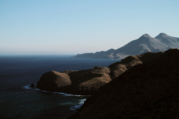 Sea and beach scene in Cabo de Gata. Almeria