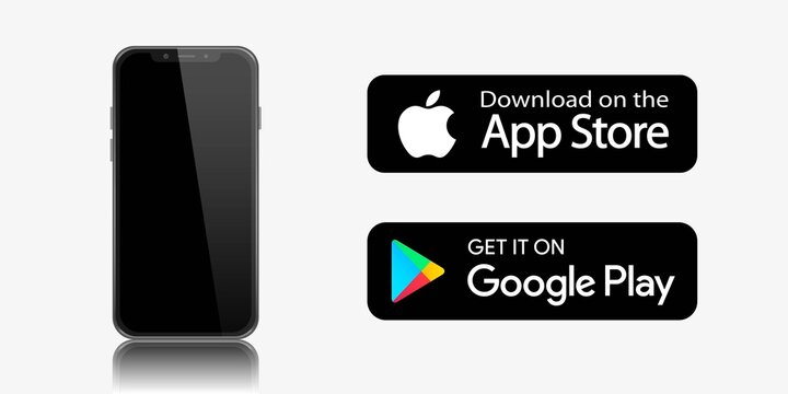 Page banner advertising for downloading app store, google play for mobile phone, smartphone