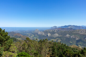 Mirador del Fitu viewpoint Fito in Asturias, Spain. It is located in the council of Parres is one of the viewpoints from which to enjoy the Cantabrian Sea and the Picos de Europa.