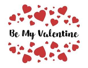 Valentine's day gift cart with be my valentine text. Love related items. Home decoration printable. Decleration of love. invitation