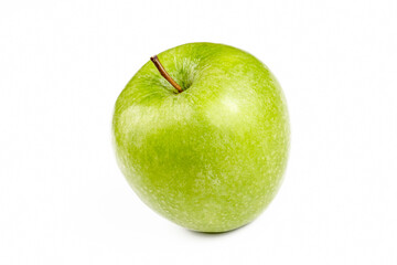 Green apples on the white background