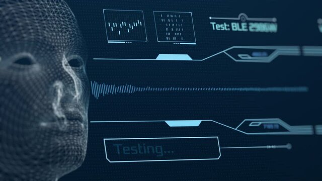 futuristic interface for the hearing or audiometric test, hearing loss (3d render)