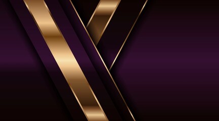 Abstract luxurious purple combination and golden overlap layer background . Modern creative dark navy luxury gold line overlapping style design