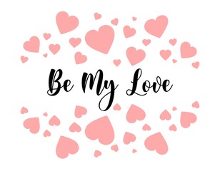 Valentine's day gift cart with be my valentine text. Love related items. Home decoration printable. Decleration of love. invitation