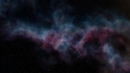 Space background with nebula and stars, nebula in deep space, abstract colorful background 3d render