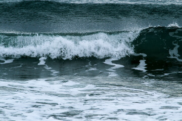 Rough sea in La Marina beach in Alicante, Spain