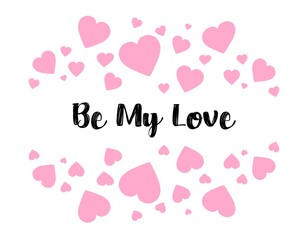 Valentine's day gift cart with be my valentine text. Love related items. Home decoration printable. Decleration of love. invitation