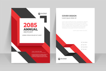 Brochure background with geometric shapes, book cover template.
