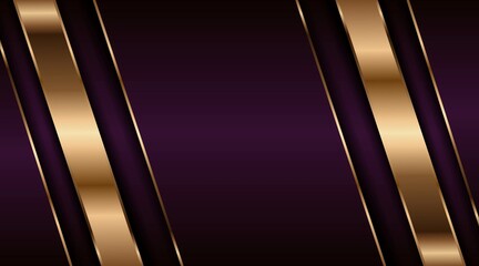 Obraz premium Abstract luxurious purple combination and golden overlap layer background . Modern creative dark navy luxury gold line overlapping style design