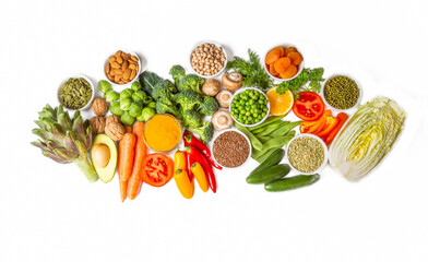 Healthy diet vegetables background. Clean and detox eating.