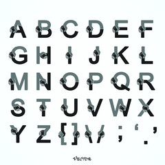 a,b,c,d,e,f,g,h,i,j,k,l,m,n,o,p,q,r,s,t,u,v,w,x,y,z, Letter Handshake Logo Template Design. Creative Vector Emblem, for Icon or Design Concept. Alliance symbol icon or logo template.