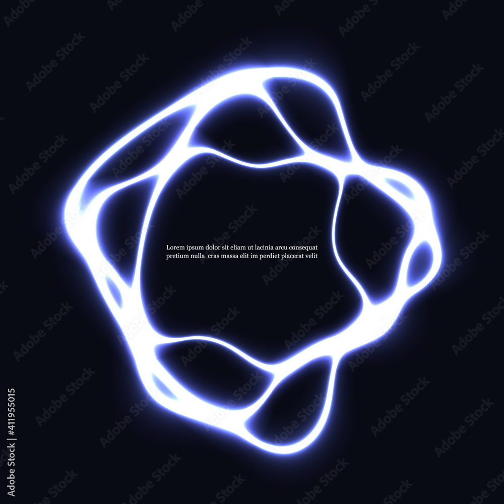 Poster circle neon light lamp frame. color vector power glowing circle bulb banner.vector background