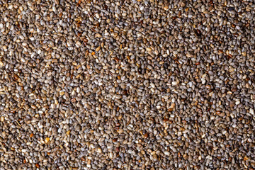 Chia seeds on a white background