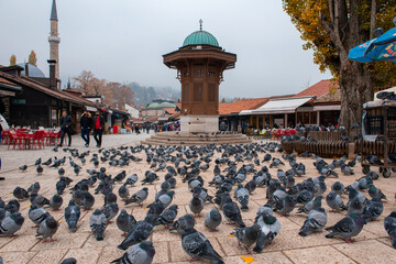 Sebilj fountain in the Old Town of Sarajevo, Bosnia