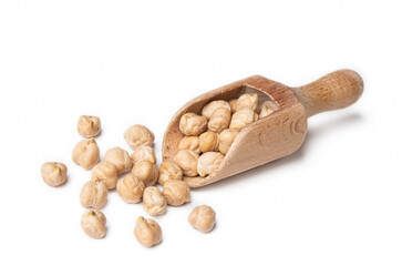 Dried chickpea on the white background