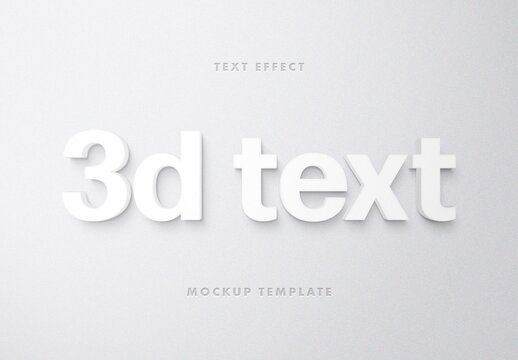 White 3D Text Effect Mockup