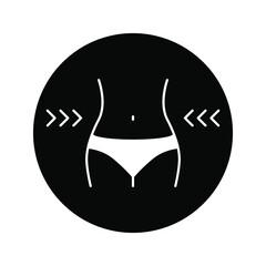 waist, waistline, weight loss. linear icon color editable