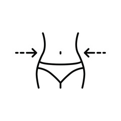 waist, waistline, weight loss. linear icon color editable