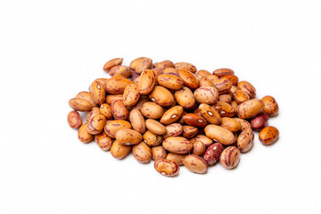 Dry kidney beans on the white background