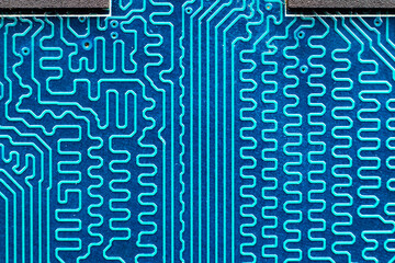 Electrical board with connecting paths. Industrial background