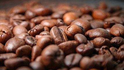 well roasted coffee beans texture