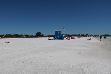 Fototapeta premium Lifeguards at Siesta beach in Florida, USA