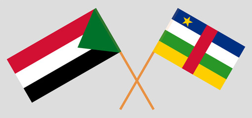 Crossed flags of the Sudan and Central African Republic