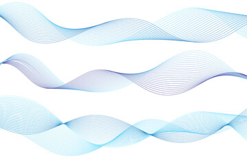 Abstract bright colored wave lines on a white background