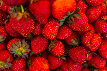 strawberries on market