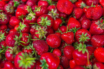 strawberries in a market