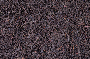 Heap of dried black tea leaves