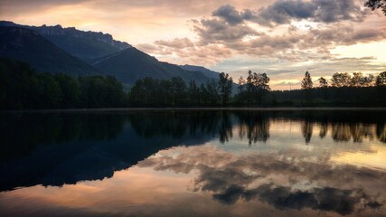 sunrise over the lake