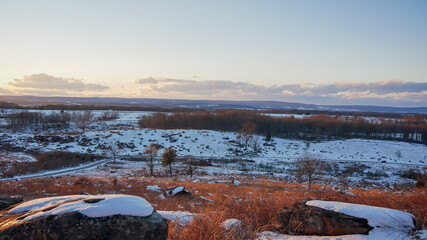 Winter snow sky landscape
