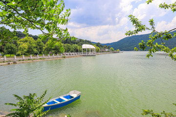 Waterfront views of lake Abrau 