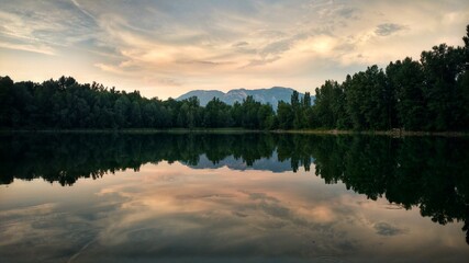 sunrise over the lake