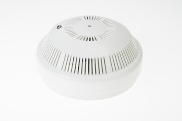 Smoke alarm isolated on white background. Studio Photo