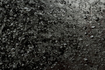 burbujas de aire congeladas por agua, macro arte, cromo, vida, espacio, virus