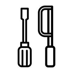 tools saw screwdriver vector icon