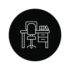 Workplace. linear icon. Line with Editable stroke on white background color editable